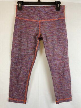 Lululemon Wunder Under Crop Leggings 6 Wee Are From Space Blue Purple Orange